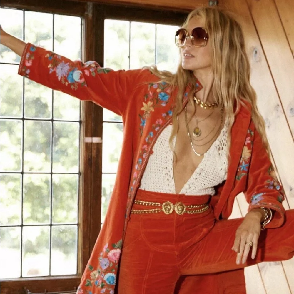 Chasing unicorns velvet embroidered jacket